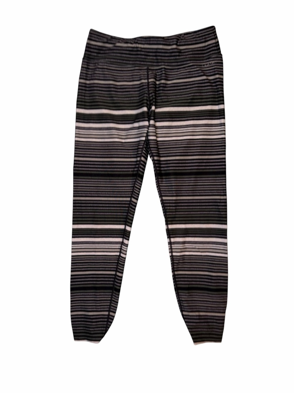 Calvin Klein Performance Black & Grey & Olive Green Striped Leggings